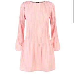 BNWOT Maje Rockin Pleated Long Sleeve Mini Dress in
Blush Pastel Pink